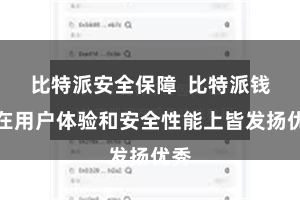 比特派安全保障  比特派钱包在用户体验和安全性能上皆发扬优秀