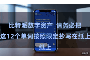比特派数字资产  请务必把这12个单词按照限定抄写在纸上